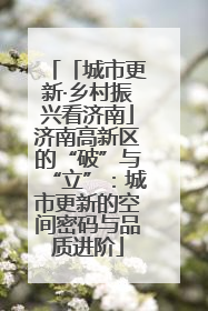 「城市更新·乡村振兴看济南」济南高新区的“破”与“立”：城市更新的空间密码与品质进阶