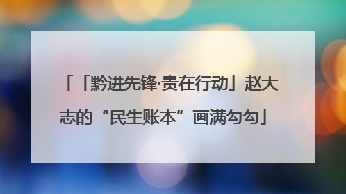 「黔进先锋·贵在行动」赵大志的“民生账本”画满勾勾