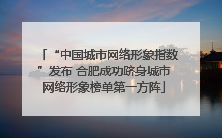 “中国城市网络形象指数”发布 合肥成功跻身城市网络形象榜单第一方阵