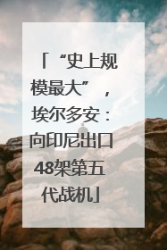 “史上规模最大”，埃尔多安：向印尼出口48架第五代战机