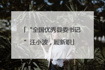 “全国优秀县委书记”汪小波，履新职