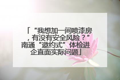 “我想加一间喷漆房，有没有安全风险？”南通“邀约式”体检进企直面实际问题