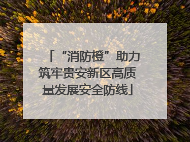 “消防橙”助力筑牢贵安新区高质量发展安全防线