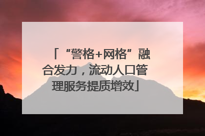 “警格+网格”融合发力，流动人口管理服务提质增效