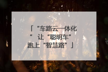 “车路云一体化” 让“聪明车”跑上“智慧路”