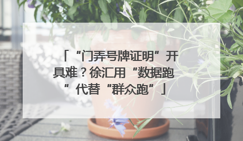 “门弄号牌证明”开具难？徐汇用“数据跑”代替“群众跑”