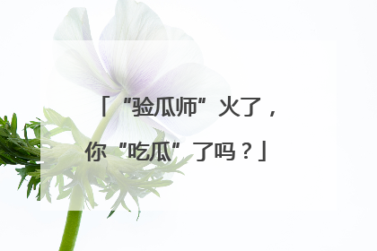 “验瓜师”火了，你“吃瓜”了吗？