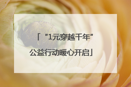 “1元穿越千年”公益行动暖心开启