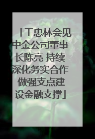 王忠林会见中金公司董事长陈亮 持续深化务实合作 做强支点建设金融支撑