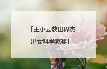 王小云获世界杰出女科学家奖