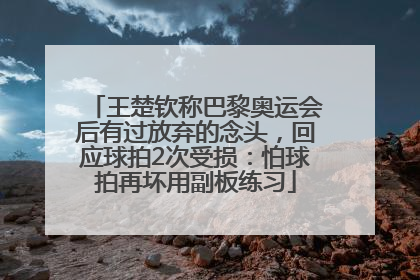王楚钦称巴黎奥运会后有过放弃的念头，回应球拍2次受损：怕球拍再坏用副板练习