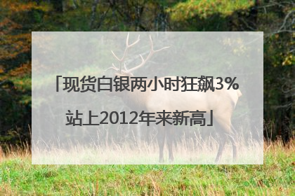 现货白银两小时狂飙3% 站上2012年来新高