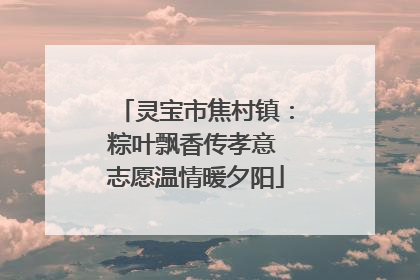 灵宝市焦村镇：粽叶飘香传孝意 志愿温情暖夕阳