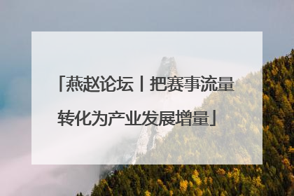 燕赵论坛丨把赛事流量转化为产业发展增量