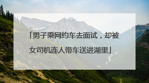 男子乘网约车去面试，却被女司机连人带车送进湖里
