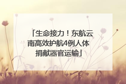 生命接力！东航云南高效护航4例人体捐献器官运输