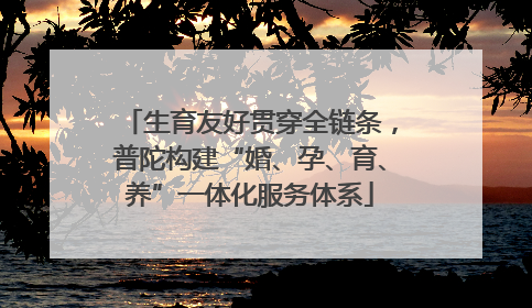 生育友好贯穿全链条，普陀构建“婚、孕、育、养”一体化服务体系
