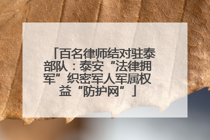 百名律师结对驻泰部队：泰安“法律拥军”织密军人军属权益“防护网”