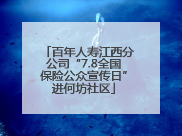 百年人寿江西分公司“7.8全国保险公众宣传日”进何坊社区