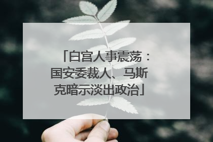 白宫人事震荡：国安委裁人、马斯克暗示淡出政治