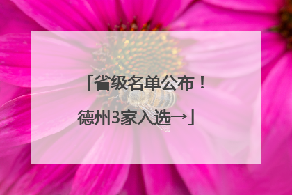 省级名单公布！德州3家入选→