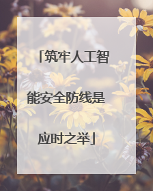 筑牢人工智能安全防线是应时之举
