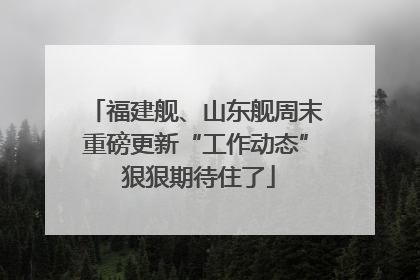 福建舰、山东舰周末重磅更新“工作动态” 狠狠期待住了