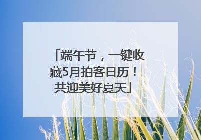 端午节，一键收藏5月拍客日历！共迎美好夏天