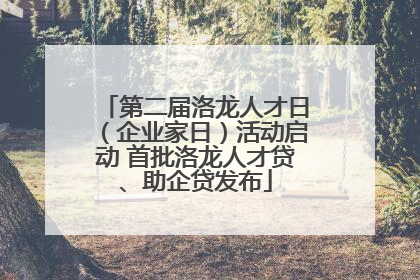 第二届洛龙人才日（企业家日）活动启动 首批洛龙人才贷、助企贷发布