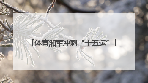 体育湘军冲刺“十五运”