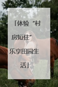 体验“村房短住” 乐享田园生活