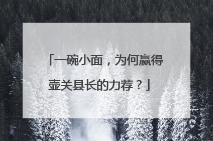 一碗小面，为何赢得壶关县长的力荐？