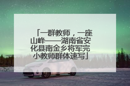 一群教师，一座山峰——湖南省安化县南金乡将军完小教师群体速写