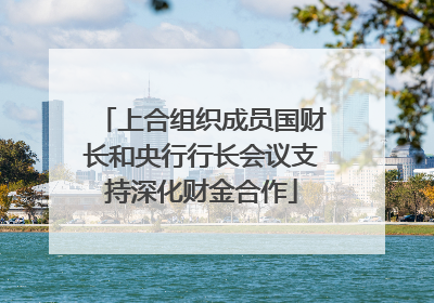 上合组织成员国财长和央行行长会议支持深化财金合作
