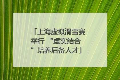 上海虚拟滑雪赛举行 “虚实结合”培养后备人才