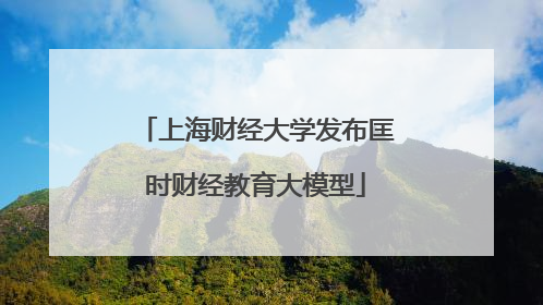 上海财经大学发布匡时财经教育大模型