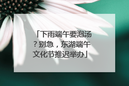 下雨端午要泡汤？别急，东湖端午文化节推迟举办
