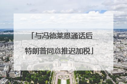 与冯德莱恩通话后 特朗普同意推迟加税