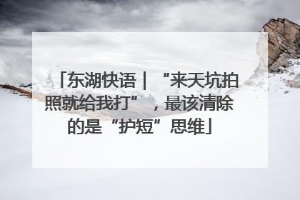 东湖快语｜“来天坑拍照就给我打”，最该清除的是“护短”思维