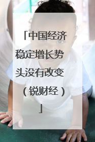 中国经济稳定增长势头没有改变（锐财经）