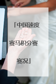 中国速度赛马积分赛赛况
