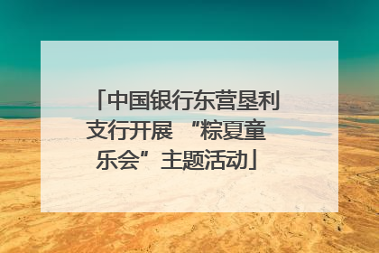 中国银行东营垦利支行开展 “粽夏童乐会”主题活动