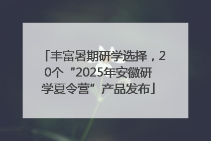 丰富暑期研学选择，20个“2025年安徽研学夏令营”产品发布