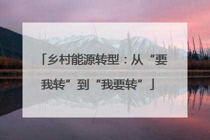 乡村能源转型：从“要我转”到“我要转”