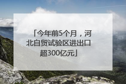今年前5个月，河北自贸试验区进出口超300亿元