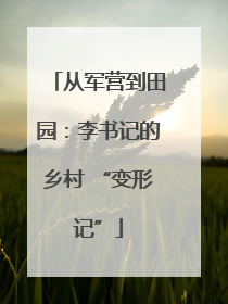 从军营到田园：李书记的乡村 “变形记”