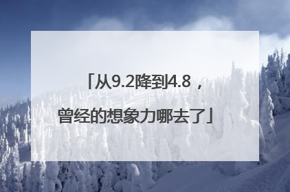 从9.2降到4.8，曾经的想象力哪去了