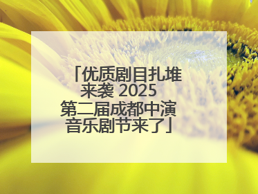 优质剧目扎堆来袭 2025第二届成都中演音乐剧节来了