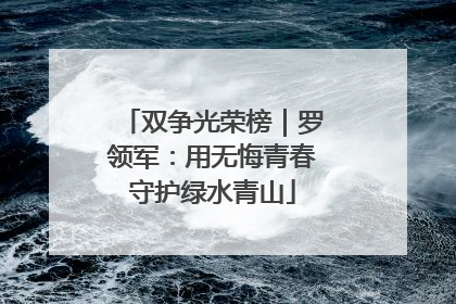 双争光荣榜｜罗领军：用无悔青春守护绿水青山