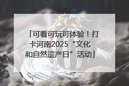 可看可玩可体验！打卡河南2025“文化和自然遗产日”活动